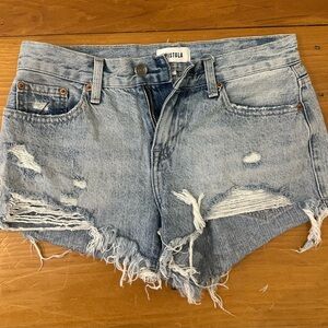 Pistola Women's Ripped Jean Shorts - Light Blue